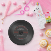 レトロビニールレコード誕生日パーティー紙プレート- 4 ペーパープレート (パーティー)