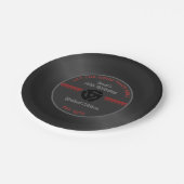 レトロビニールレコード誕生日パーティー紙プレート- 4 ペーパープレート (アングル)