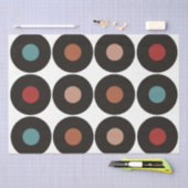 レトロビニールレコード60年代ミュージカル誕生日 薄葉紙 (クラフト)