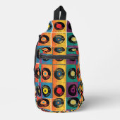 レトロビニールレコード60s 70s スリングバッグ (正面)