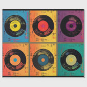 レトロビニールレコード60s 70s ラッピングペーパー (フラット)