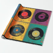 レトロビニールレコード60s 70s ラッピングペーパー (アンロールド)