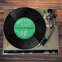 レトロビニールレコード ロックンロール グリーン 誕生日