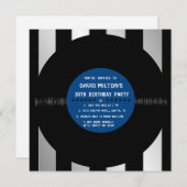 レトロビニールレコードlモダンバースデーパーティー招待状 招待状 (正面/裏面)