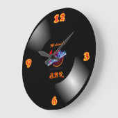 レトロビニールレコードLPクロックネオンバーデンマンケーブ ラージ壁時計 (傾斜)