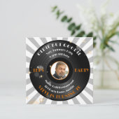 レトロビニール男性の誕生日パーティー 招待状 (スタンド正面)