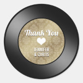 レトロビニール結婚レコードのサンキュークラシックラウンド ラウンドシール (正面)