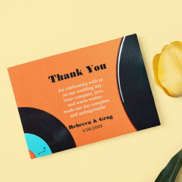 レトロビニール結婚レコードの写真 サンキューカード