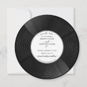 レトロビニール音楽レコード ウェディング セーブ・ザ・デート 招待状 (正面)