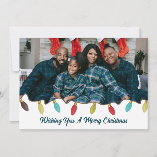 レトロビビークリスマスフォトフラットホリデーカード シーズンカード (正面)