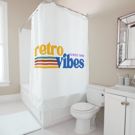 レトロビベスタイポグラフィ シャワーカーテン (インサイチュ)