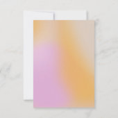 レトロビベス抽象芸術ピンクオレンジ結婚グラデーション 出欠カード (裏面)