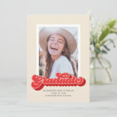 レトロビベス（赤）写真卒業発表 招待状 (スタンド正面)