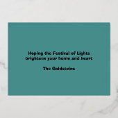 レトロビベハヌカー（ユダヤ教）メノラーグリッターエッジ 箔シーズンカード (裏面)