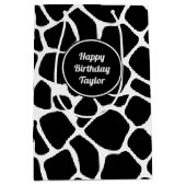 レトロビベ素朴ー牛隠しアニマルプリントパターン ミディアムペーパーバッグ (正面)