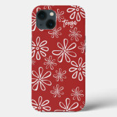 レトロビベ赤と白フローラカスタム Case-Mate iPhoneケース (裏面)