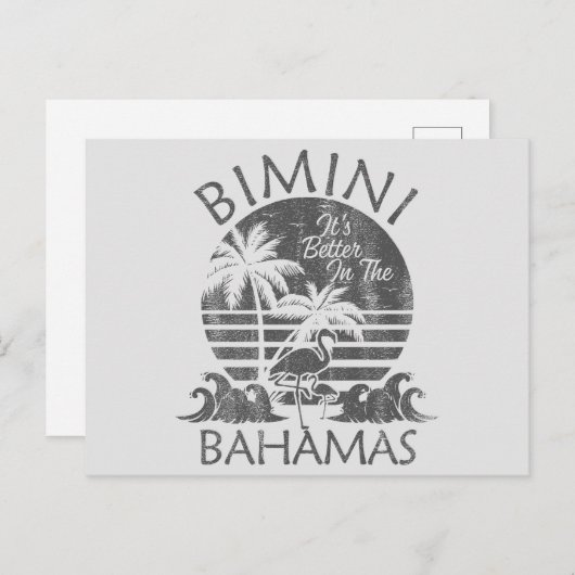 レトロビミニバハマハガードバケーションクルーズ ポストカード (正面/裏面)