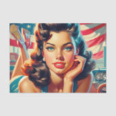 レトロビューティフルアメリカンガール 薄葉紙 (正面)