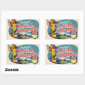 レトロビューティフルブリティッシュコロンビアカナダステッカー 長方形シール (シート)