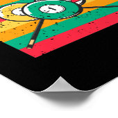 レトロビリヤード台8ボールヴィンテージプールスヌッカー ポスター (角)