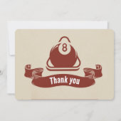 レトロビリヤード誕生日招待状自分の写真を追加 招待状 (裏面)