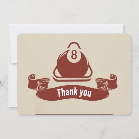 レトロビリヤード誕生日招待状自分の写真を追加 招待状 (裏面)