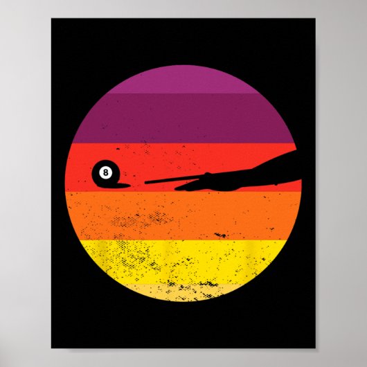 レトロビリヤードSilhouette Pool Table Snooker Pyra ポスター (正面)