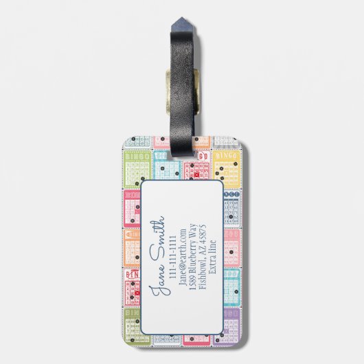 レトロビンゴ ラゲッジタグ (裏面縦)