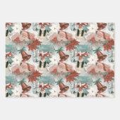 レトロビンテージのサンタビネット ラッピングペーパーシート (正面2)