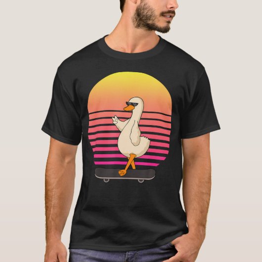 レトロビンテージガチョウ農場の動物 Tシャツ (正面)