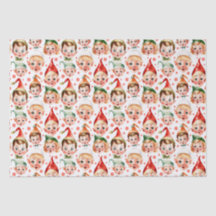 レトロビンテージクリスマスエルフの顔