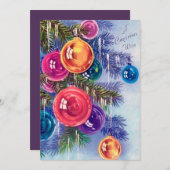 レトロビンテージクリスマスカードの追加 シーズンカード (正面/裏面)