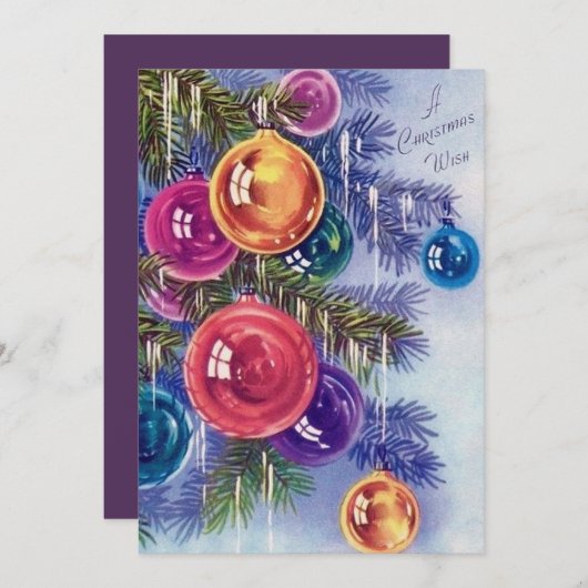 レトロビンテージクリスマスカードの追加 シーズンカード (正面/裏面)