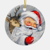 レトロビンテージクリスマスサンタトインデアオーナメント セラミックオーナメント (正面)