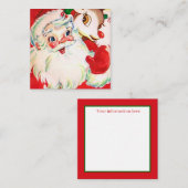 レトロビンテージクリスマスサンタトナイダーホリデー スクエア名刺 (正面/裏面)