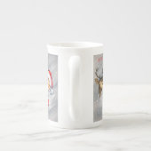 レトロビンテージクリスマスサンタトナカイティーカップ ボーンチャイナマグカップ (裏面)