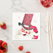 レトロビンテージクリスマスサンタホリデーナプキンス スタンダードカクテルナプキン (インサイチュ)