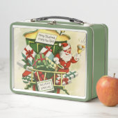 レトロビンテージクリスマスサンタホリデー メタルランチボックス (インサイチュ)