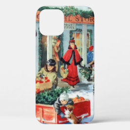 レトロビンテージクリスマスショッピング iPhone 12ケース