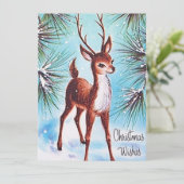 レトロビンテージクリスマスディアー追加メッセージカード シーズンカード (スタンド正面)