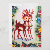 レトロビンテージクリスマストインデナーの情報を追加 招待状 (正面)