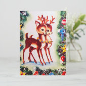 レトロビンテージクリスマストインデナーの情報を追加 招待状 (スタンド正面)