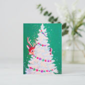 レトロビンテージクリスマストインデナーツリーハガキ シーズンポストカード (スタンド正面)