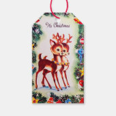 レトロビンテージクリスマストインデナーパーティーラベル ギフトタグ (正面)