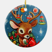 レトロビンテージクリスマストインデナーホリデイ セラミックオーナメント (裏面)