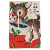 レトロビンテージクリスマストインデナーホリデイ ミディアムペーパーバッグ (裏面)