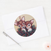 レトロビンテージクリスマストインデナーホリデイ ラウンドシール (封筒)