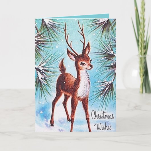 レトロビンテージクリスマストインデナー追加メッセージカード シーズンカード (正面)