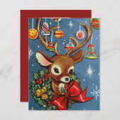 レトロビンテージクリスマストインデナー追加メッセージカード シーズンカード (正面/裏面)