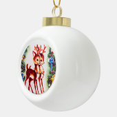 レトロビンテージクリスマストナカイホリデー セラミックボールオーナメント (右)